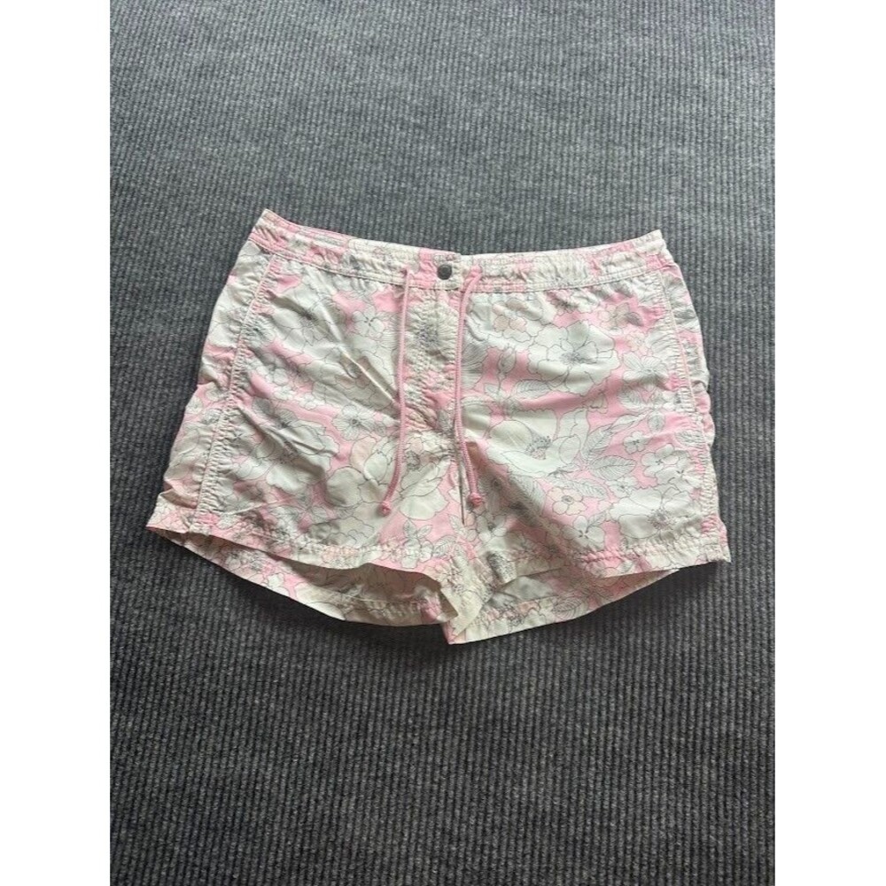 Eddie Bauer Women's Sz 10 Pink White Gray Floral Swim Cover-up or Beach Shorts
